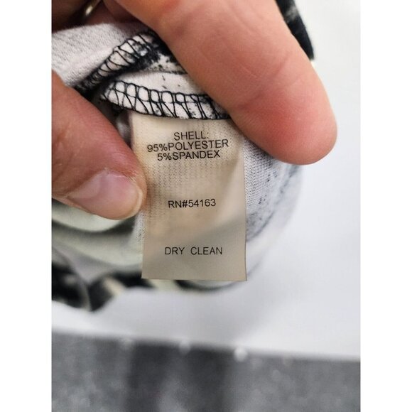 Calvin Klein Womens Pencil Dress 4 Black White Abstract Ponte Bodycon Sleeveless - Picture 4 of 6